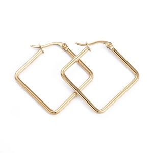 Stainless Steel Angular Hoop Earrings